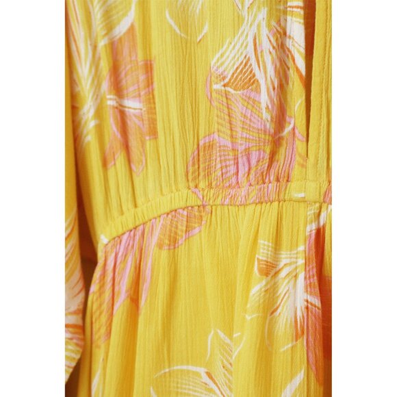 NEW Sisstrevolution I'm Fluttered Dress S Batwing Dolman Yellow Pink Gauze Mini - Picture 7 of 16